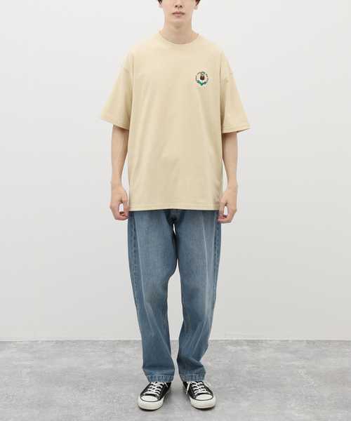 B.C STOCK（ベーセーストック）の「SMILE MOJYA刺繍半袖Tシャツ（Tシャツ/カットソー・メンズ・グリーン/ホワイト/ベージュ/ブラック系その他・LARGE/MEDIUM）」の12枚目の写真