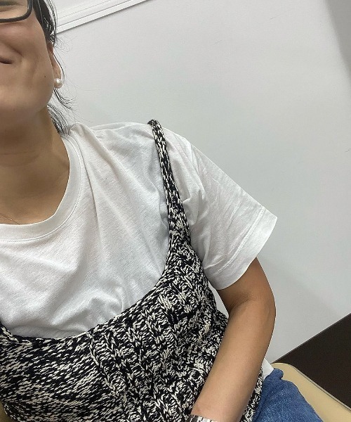 COUDRE(クードル)の「ハーフスリーブT(Tシャツ/カットソー・レディース・ホワイト/ブラック・FREE)」の5枚目の写真