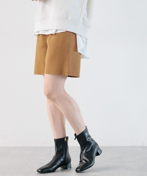 LEPSIM（レプシィム）の「12ゲージリブショートパンツ　184035（その他パンツ・レディース・アイボリー/ブラウン系その他/ブラック・FREE）」の3枚目の写真