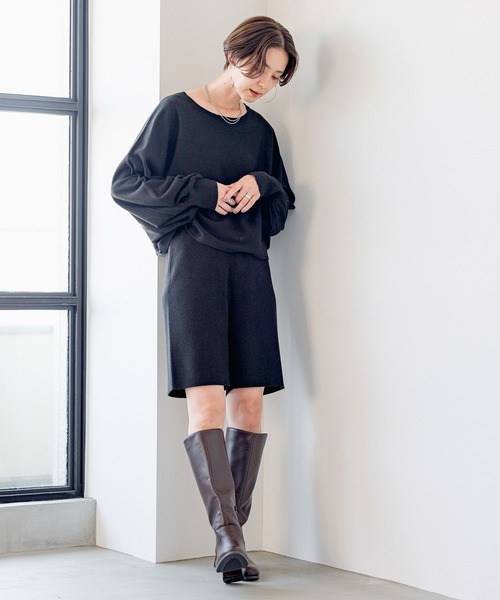 LEPSIM（レプシィム）の「12ゲージリブショートパンツ　184035（その他パンツ・レディース・アイボリー/ブラウン系その他/ブラック・FREE）」の6枚目の写真