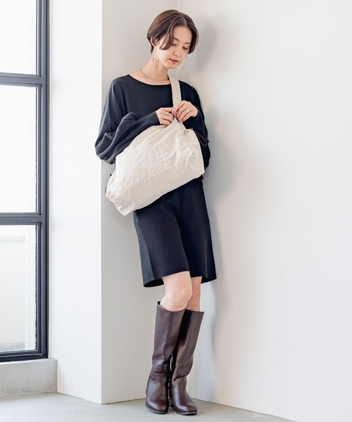 LEPSIM（レプシィム）の「12ゲージリブショートパンツ　184035（その他パンツ・レディース・アイボリー/ブラウン系その他/ブラック・FREE）」の8枚目の写真