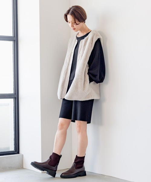 LEPSIM（レプシィム）の「12ゲージリブショートパンツ　184035（その他パンツ・レディース・アイボリー/ブラウン系その他/ブラック・FREE）」の11枚目の写真