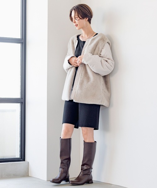 LEPSIM（レプシィム）の「12ゲージリブショートパンツ　184035（その他パンツ・レディース・アイボリー/ブラウン系その他/ブラック・FREE）」の13枚目の写真