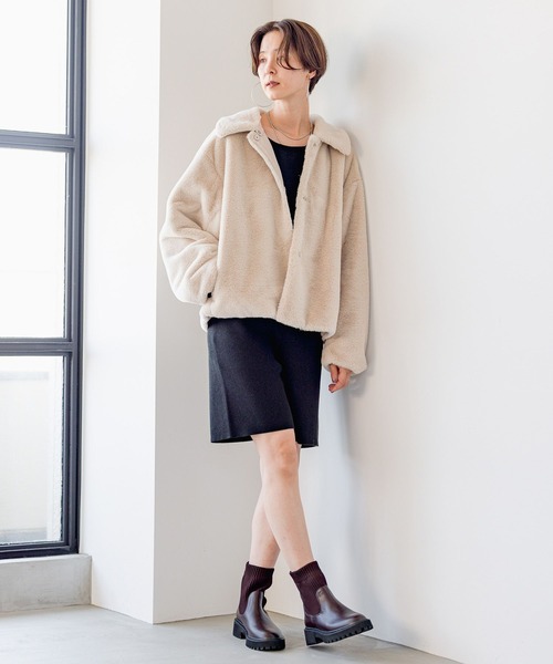 LEPSIM（レプシィム）の「12ゲージリブショートパンツ　184035（その他パンツ・レディース・アイボリー/ブラウン系その他/ブラック・FREE）」の14枚目の写真