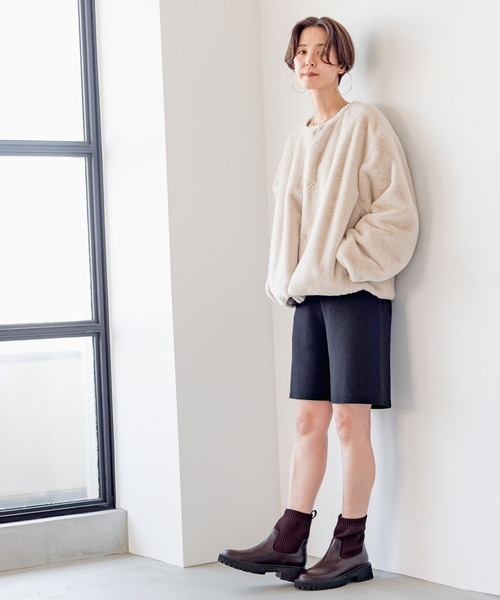 LEPSIM（レプシィム）の「12ゲージリブショートパンツ　184035（その他パンツ・レディース・アイボリー/ブラウン系その他/ブラック・FREE）」の16枚目の写真