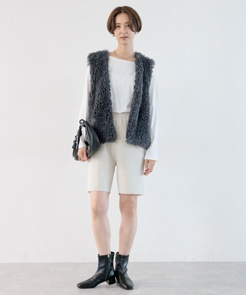 LEPSIM（レプシィム）の「12ゲージリブショートパンツ　184035（その他パンツ・レディース・アイボリー/ブラウン系その他/ブラック・FREE）」の18枚目の写真