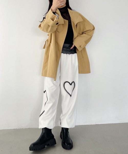 CLEA（クレア）の「ハートペイントモチーフ ボリュームスウェットパンツ（その他パンツ・レディース・ホワイト/ブラック/カーキ・FREE）」の10枚目の写真