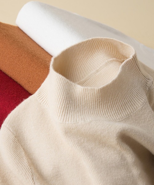 aimoha（アイモハ）の「ハイネックニットトップス (SS)（ニット/セーター・レディース・オフホワイト/ネイビー/ライトグレー/チョコ/ブラック/ブラウン/ホワイト・MEDIUM/LARGE/X-LARGE）」の14枚目の写真