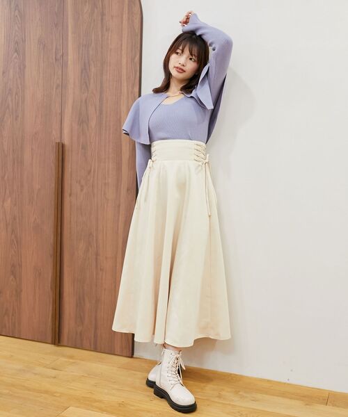 MAJESTIC LEGON（マジェスティックレゴン）の「チェーン付きケープセットニット（ニット/セーター・レディース・ブルー/ブラック/アイボリー/ピンク・MEDIUM）」の16枚目の写真