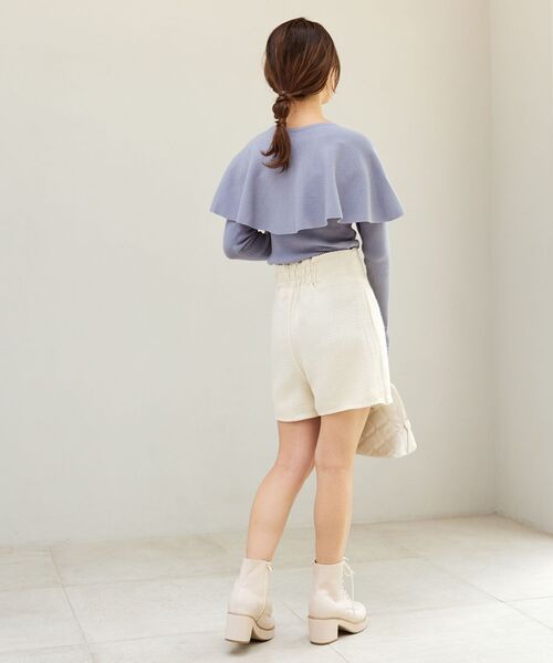 MAJESTIC LEGON（マジェスティックレゴン）の「チェーン付きケープセットニット（ニット/セーター・レディース・ブルー/ブラック/アイボリー/ピンク・MEDIUM）」の21枚目の写真