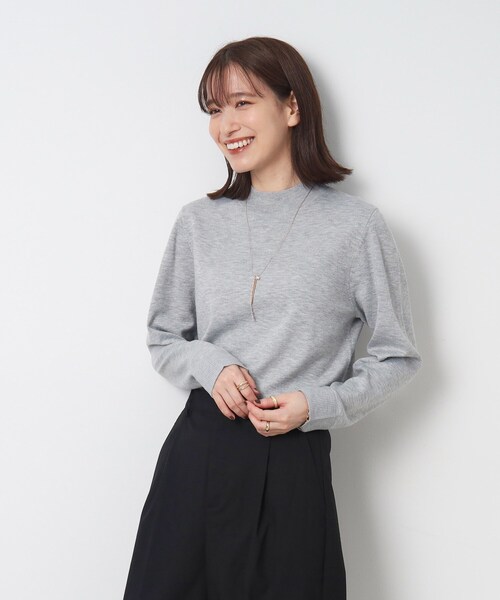 SHOO・LA・RUE（シューラルー）の「◆【洗える】ちくちくしにくい ハイネックニット（ニット/セーター・レディース・オフホワイト/グレー/ダークグリーン/ブルー/ブラック/レッド系1・02/03/04）」の3枚目の写真