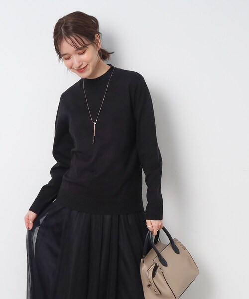 SHOO・LA・RUE（シューラルー）の「◆【洗える】ちくちくしにくい ハイネックニット（ニット/セーター・レディース・オフホワイト/グレー/ダークグリーン/ブルー/ブラック/レッド系1・02/03/04）」の7枚目の写真