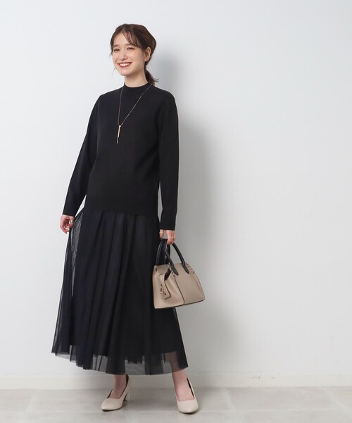 SHOO・LA・RUE（シューラルー）の「◆【洗える】ちくちくしにくい ハイネックニット（ニット/セーター・レディース・オフホワイト/グレー/ダークグリーン/ブルー/ブラック/レッド系1・02/03/04）」の8枚目の写真