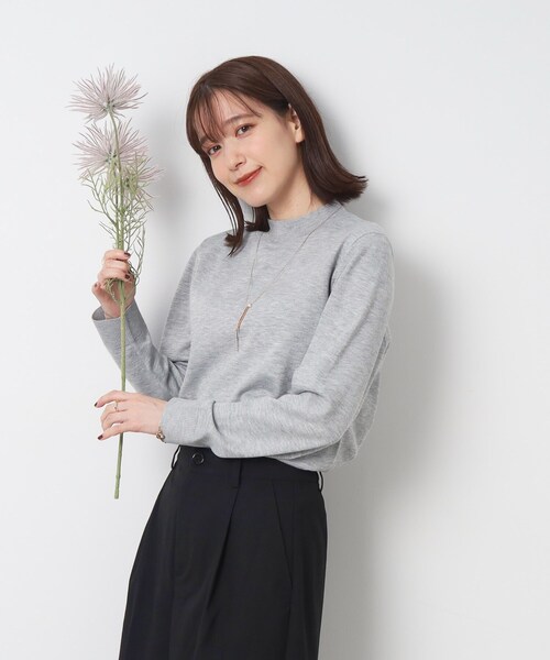 SHOO・LA・RUE（シューラルー）の「◆【洗える】ちくちくしにくい ハイネックニット（ニット/セーター・レディース・オフホワイト/グレー/ダークグリーン/ブルー/ブラック/レッド系1・02/03/04）」の22枚目の写真