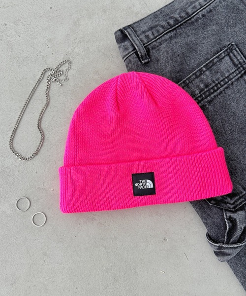THE NORTH FACE（ザノースフェイス）の「国内未発売 THE NORTH FACE(ザ・ノースフェイス)/スタンダードビーニー ロゴ入りニットキャップ/WL STANDARD BEANIE（ニットキャップ/ビーニー・メンズ・ピンク/アイボリー/チャコールグレー/ブラック・FREE）」の4枚目の写真