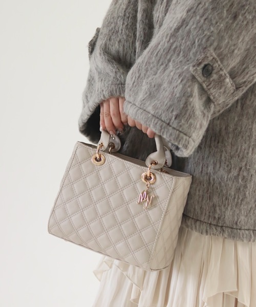 mellowneon（メロウネオン）の「2wayキルティングバッグ / ハンドバッグ / ショルダーバッグ（ハンドバッグ・レディース・モカ/ピンク/ブラック/ベージュ・FREE）」の8枚目の写真