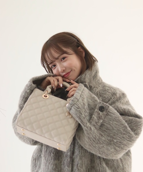 mellowneon（メロウネオン）の「2wayキルティングバッグ / ハンドバッグ / ショルダーバッグ（ハンドバッグ・レディース・モカ/ピンク/ブラック/ベージュ・FREE）」の6枚目の写真