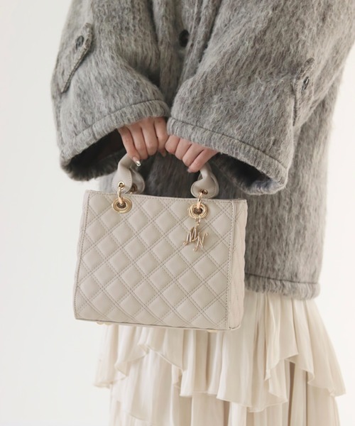 mellowneon（メロウネオン）の「2wayキルティングバッグ / ハンドバッグ / ショルダーバッグ（ハンドバッグ・レディース・モカ/ピンク/ブラック/ベージュ・FREE）」の5枚目の写真