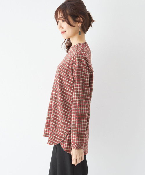DECOY SINCE 1981(デコイシンスイチキュウハチイチ)の「オーガニックコットンサイドボタンチュニックプルオーバー(Tシャツ/カットソー・レディース・オレンジ/ブラウン/ネイビー・M/L/LL)」の4枚目の写真