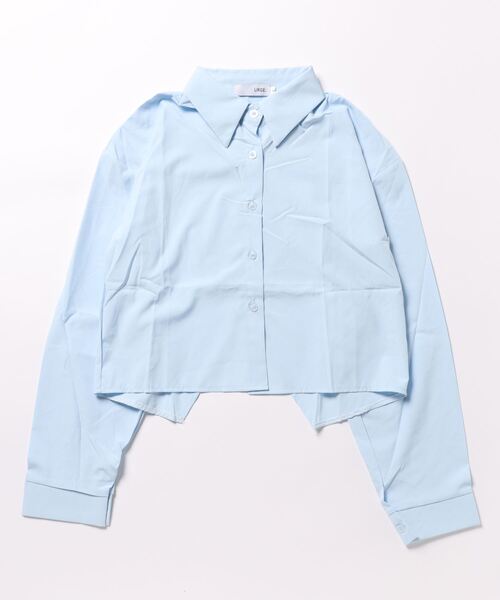 urge：（アージコロン ）の「【URGE：】クロップド丈  バッククロススリット シャツ（シャツ/ブラウス・レディース・ホワイト/ブルー/グリーン・SMALL/MEDIUM/LARGE/X-LARGE）」の11枚目の写真
