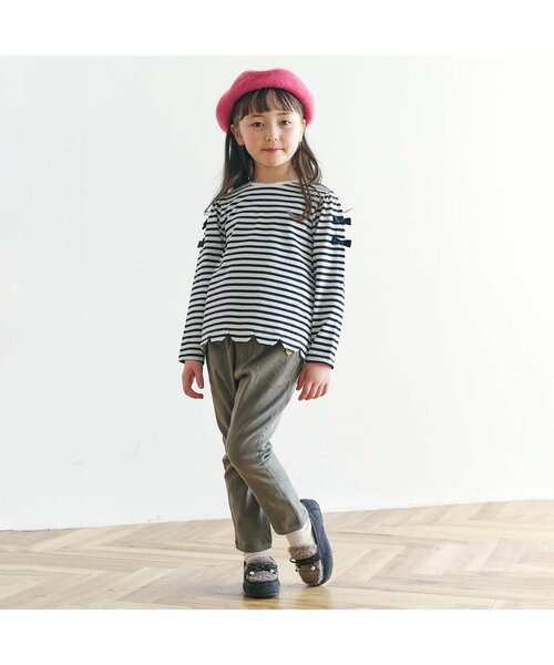 apres les cours（アプレレクール）の「ファーリボンローファー（ローファー・キッズ・チャコール/ベージュ・20/17/15 /19/14/16/18）」の5枚目の写真