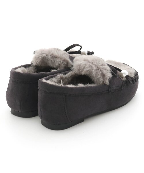 apres les cours（アプレレクール）の「ファーリボンローファー（ローファー・キッズ・チャコール/ベージュ・20/17/15 /19/14/16/18）」の8枚目の写真