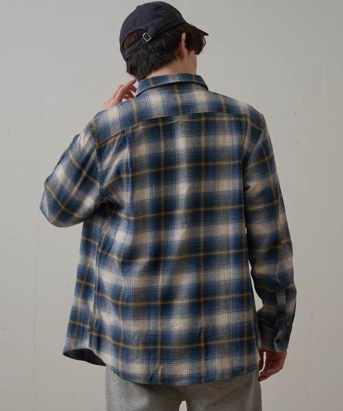 OUTDOOR PRODUCTS(アウトドアプロダクツ)の「【OUTDOOR PRODUCTS/アウトドアプロダクツ】ヘビーオンス チェック ストライプ ネルシャツ(シャツ/ブラウス・メンズ・オフホワイト/ブルー/チャコールグレー/ネイビー/レッド・MEDIUM/LARGE/X-LARGE)」の18枚目の写真