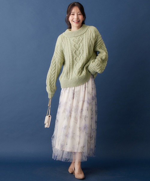 ella_selectshop　ニットトップス セール】バイカラーラインニットトップス（ニット/セーター