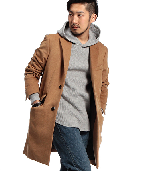 B:MING by BEAMS（ビーミングバイビームス）の「【OCEANS12月号掲載】ビーミング by ビームス / VALLOMBROSA チェスターコート（チェスターコート・メンズ・ベージュ/チャコールグレー/ライトグレー/ネイビー・LARGE/SMALL/MEDIUM/X-LARGE）」の4枚目の写真