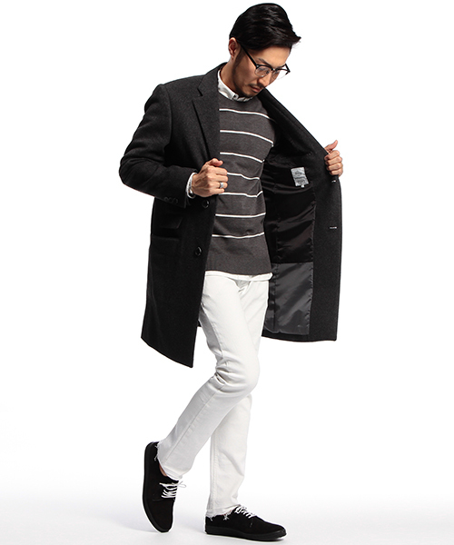 B:MING by BEAMS（ビーミングバイビームス）の「【OCEANS12月号掲載】ビーミング by ビームス / VALLOMBROSA チェスターコート（チェスターコート・メンズ・ベージュ/チャコールグレー/ライトグレー/ネイビー・LARGE/SMALL/MEDIUM/X-LARGE）」の6枚目の写真