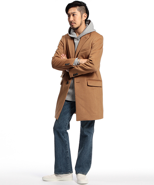 B:MING by BEAMS（ビーミングバイビームス）の「【OCEANS12月号掲載】ビーミング by ビームス / VALLOMBROSA チェスターコート（チェスターコート・メンズ・ベージュ/チャコールグレー/ライトグレー/ネイビー・LARGE/SMALL/MEDIUM/X-LARGE）」の8枚目の写真