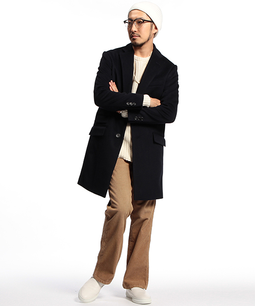 B:MING by BEAMS（ビーミングバイビームス）の「【OCEANS12月号掲載】ビーミング by ビームス / VALLOMBROSA チェスターコート（チェスターコート・メンズ・ベージュ/チャコールグレー/ライトグレー/ネイビー・LARGE/SMALL/MEDIUM/X-LARGE）」の9枚目の写真