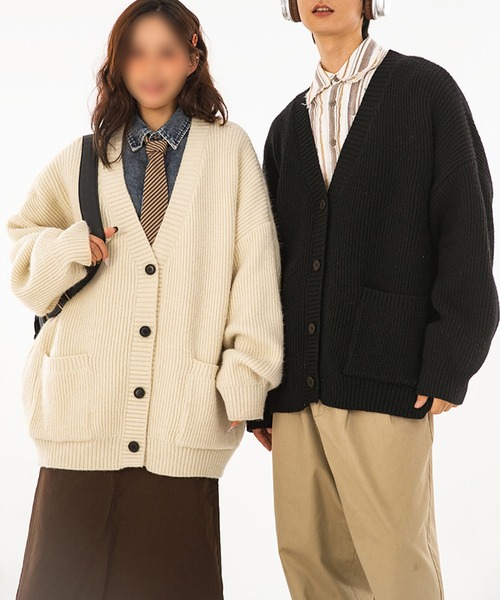 aimoha（アイモハ）の「aimoha outdoor　Vネックニットカーディガン（カーディガン/ボレロ・レディース・ブラック/ベージュ/ホワイト・MEDIUM/X-LARGE/LARGE）」の22枚目の写真
