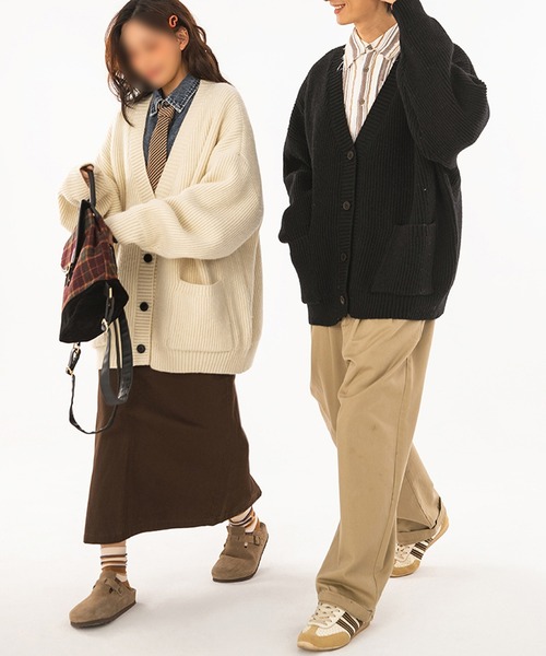 aimoha（アイモハ）の「aimoha outdoor　Vネックニットカーディガン（カーディガン/ボレロ・レディース・ブラック/ベージュ/ホワイト・MEDIUM/X-LARGE/LARGE）」の20枚目の写真