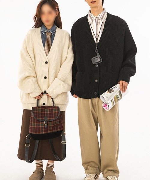 aimoha（アイモハ）の「aimoha outdoor　Vネックニットカーディガン（カーディガン/ボレロ・レディース・ブラック/ベージュ/ホワイト・MEDIUM/X-LARGE/LARGE）」の16枚目の写真