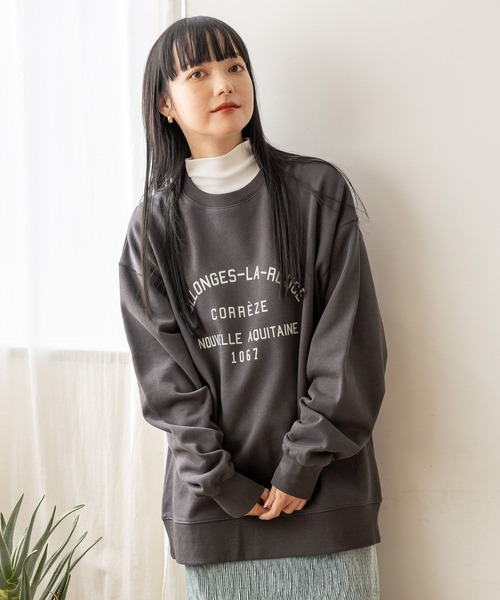 LOWRYS FARM（ローリーズファーム）の「ウラケキモウロゴロングスリーブ　966664（スウェット・レディース・チャコールグレー/グレー/アイボリー/ネイビー・FREE）」の3枚目の写真