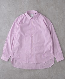 BRICK & SONS | &リラックスバックプリーツシャツ<ローズピンクストライプ>(シャツ/ブラウス)