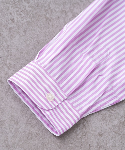 BRICK & SONS（ブリックアンドサンズ）の「＆リラックスバックプリーツシャツ＜ローズピンクストライプ＞（シャツ/ブラウス・メンズ・ピンク・M/S/L/XS）」の4枚目の写真