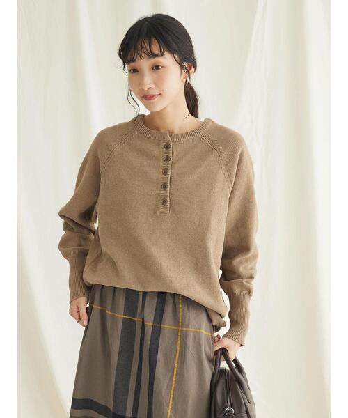 CRAFT STANDARD BOUTIQUE(クラフトスタンダードブティック)の「7Gモールニット ヘンリーPO L/S(ニット/セーター・レディース・キャメル/ブルー/ブラック/オレンジ系その他/グレイッシュベージュ・FREE)」の10枚目の写真