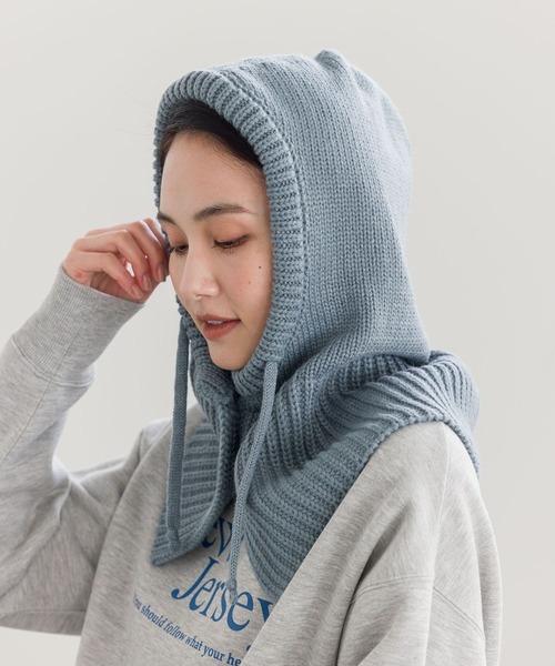 LAKOLE（ラコレ）の「リブニットバラクラバ / 984693（ネックウォーマー/スヌード・レディース・ロイヤルブルー/カーキ/ブラック/ライトグレー・FREE）」の4枚目の写真
