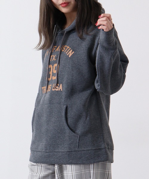 ACE(エース)の「ACE 裏起毛 スウェット パーカー カレッジ(パーカー・レディース・ブルーグレー/オートミール/ブラック/ピンク/ヘザーチャコール/ネイビー・L/M/LL)」の3枚目の写真