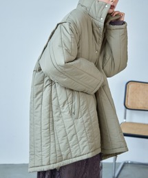 Fashion Letter | 2wayスリーブ 中綿入りロング丈 縦キルティングコート / ダウンベストジレ(ダウンジャケット/コート)