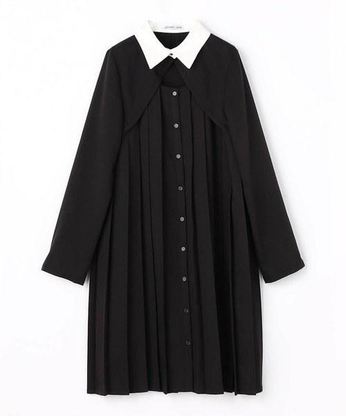 NICOLE CLUB(ニコル クラブ)の「ボレロドッキングプリーツワンピ―ス(ワンピース・レディース・チャコールグレー/ブルー/ブラック・MEDIUM)」の5枚目の写真