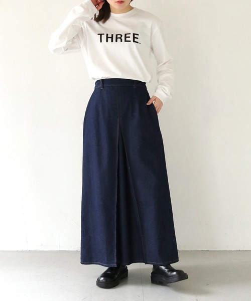 HER CLOSET(ハークローゼット)の「【shemoshelly】WEB限定THREEロゴロンT(Tシャツ/カットソー・レディース・オフホワイト/ブラック・M/S)」の20枚目の写真