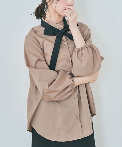 kirakiraShop（キラキラショップ）の「マルチway ボウタイ ブラウス（シャツ/ブラウス・レディース・ネイビー系/ベージュ/オフホワイト/ネイビー・M/L）」の21枚目の写真