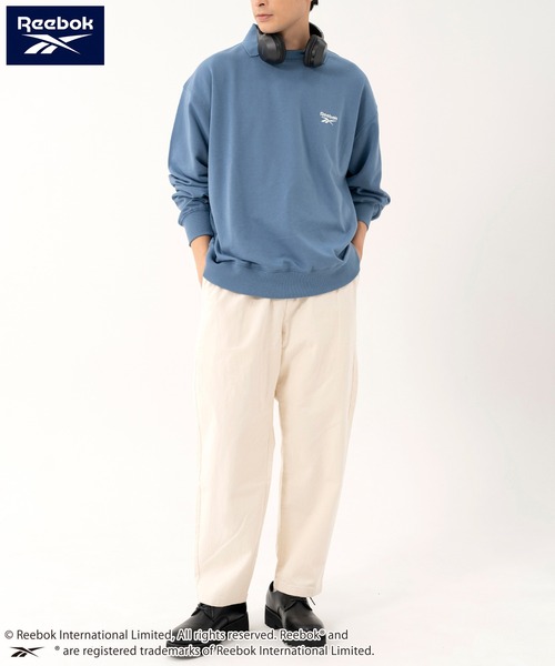 Reebok（リーボック）の「Reebok リーボック WEB限定 別注 ブランド ロゴ ワンポイント フェイク衿 裏毛 長袖 プルオーバー スウェット トレーナー（スウェット・メンズ・ホワイト/ブルー/ブラック・LL/L/M）」の8枚目の写真