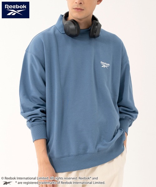 Reebok（リーボック）の「Reebok リーボック WEB限定 別注 ブランド ロゴ ワンポイント フェイク衿 裏毛 長袖 プルオーバー スウェット トレーナー（スウェット・メンズ・ホワイト/ブルー/ブラック・LL/L/M）」の15枚目の写真