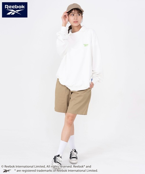 Reebok（リーボック）の「Reebok リーボック WEB限定 別注 ブランド ロゴ ワンポイント フェイク衿 裏毛 長袖 プルオーバー スウェット トレーナー（スウェット・メンズ・ホワイト/ブルー/ブラック・LL/L/M）」の19枚目の写真