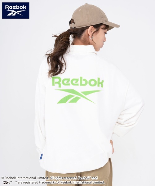 Reebok（リーボック）の「Reebok リーボック WEB限定 別注 ブランド ロゴ ワンポイント フェイク衿 裏毛 長袖 プルオーバー スウェット トレーナー（スウェット・メンズ・ホワイト/ブルー/ブラック・LL/L/M）」の18枚目の写真