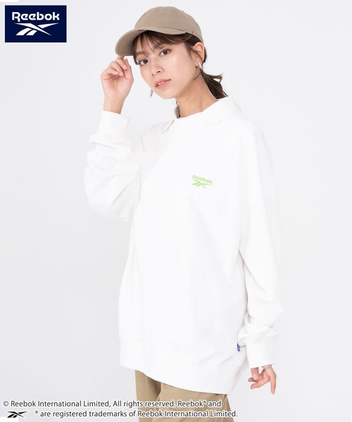 Reebok（リーボック）の「Reebok リーボック WEB限定 別注 ブランド ロゴ ワンポイント フェイク衿 裏毛 長袖 プルオーバー スウェット トレーナー（スウェット・メンズ・ホワイト/ブルー/ブラック・LL/L/M）」の17枚目の写真